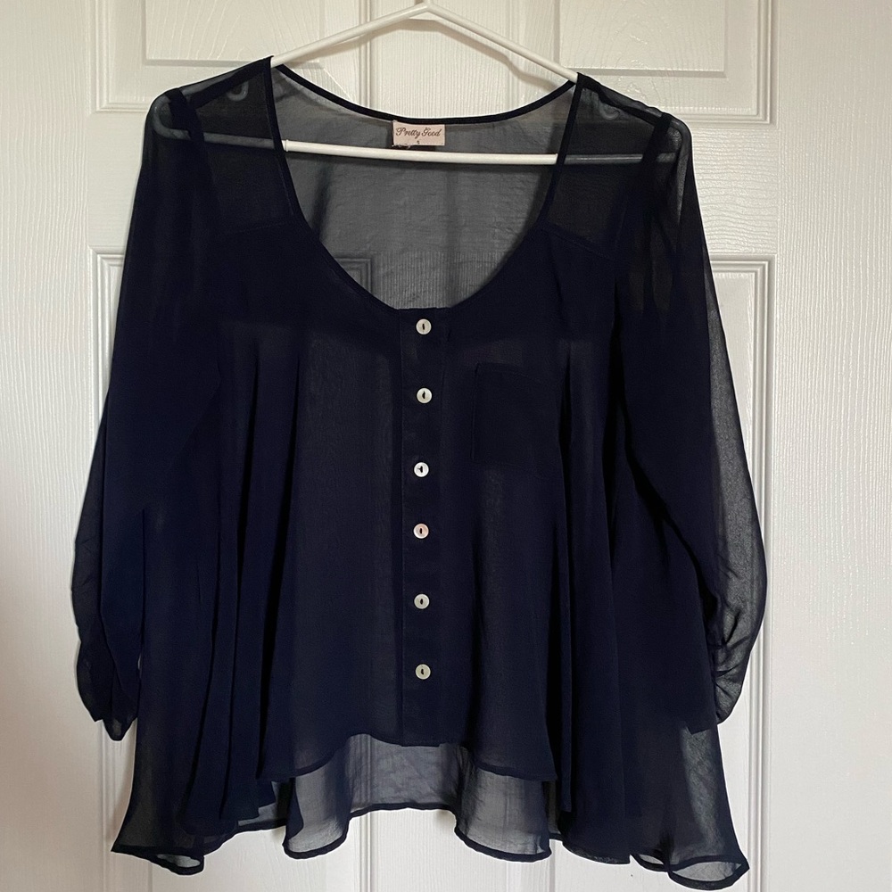 Pretty Good sheer navy blouse